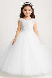 Bitsy Lace Flower Girl Dress – White