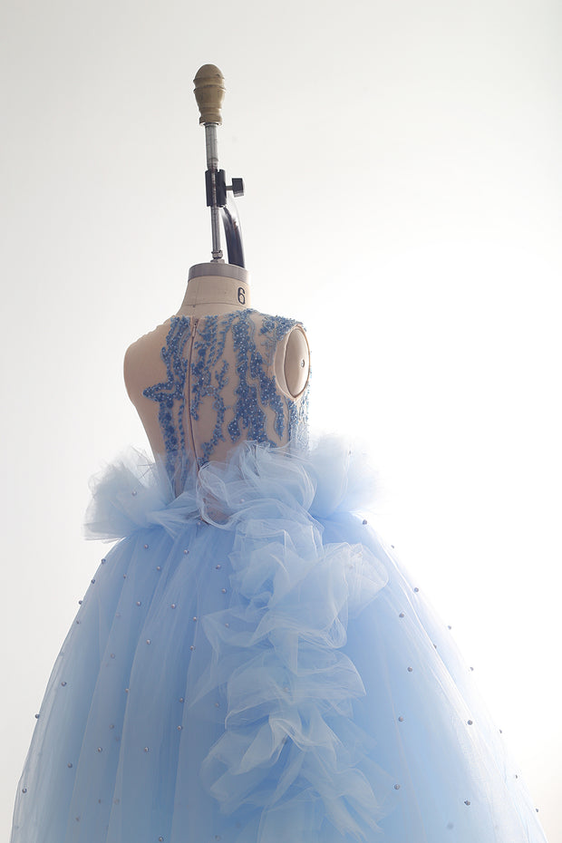Dahlia's Blue Embroidered Birthday Dress