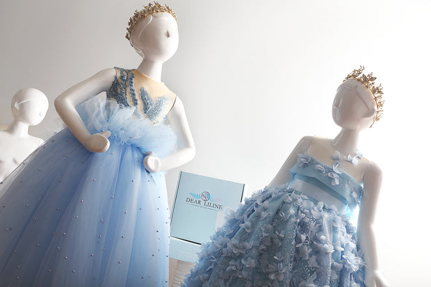 Dahlia's Blue Embroidered Birthday Dress