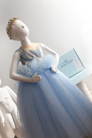 Dahlia's Blue Embroidered Birthday Dress