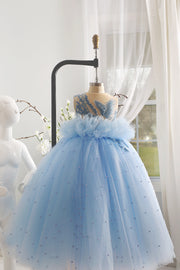Dahlia's Blue Embroidered Birthday Dress