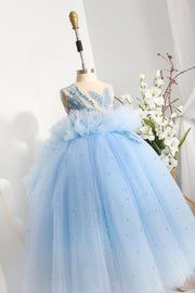 Dahlia's Blue Embroidered Birthday Dress