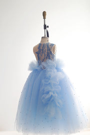 Dahlia's Blue Embroidered Birthday Dress