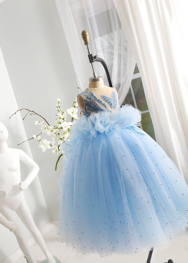 Dahlia's Blue Embroidered Birthday Dress