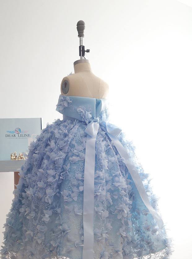 Fleur Du Jour Blue Floral Lace Dress