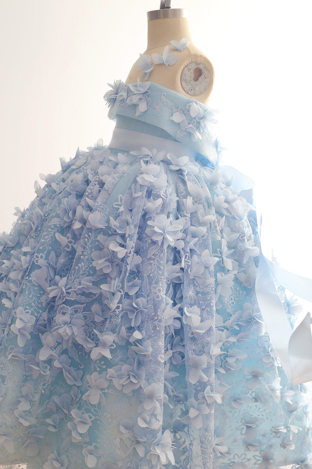 Fleur Du Jour Blue Floral Lace Dress