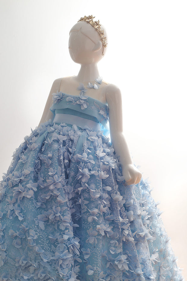 Fleur Du Jour Blue Floral Lace Dress