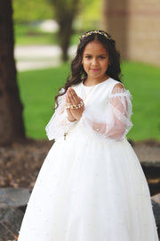 Celene Pearl Tulle Dress