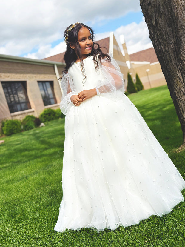 Celene Pearl Tulle Dress