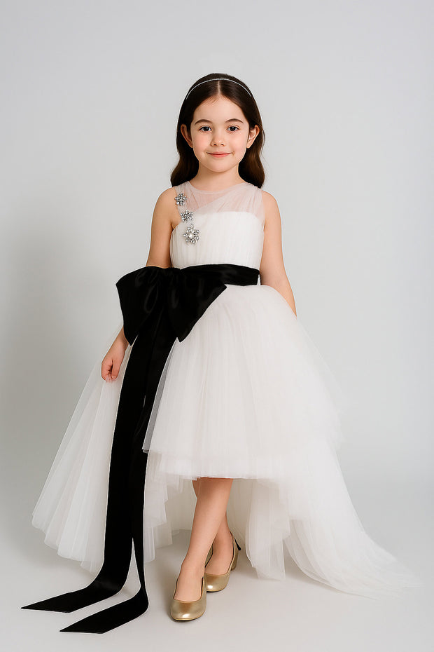 Hollie Gathered Tulle open Back Gown