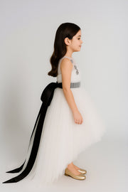 Hollie Gathered Tulle open Back Gown