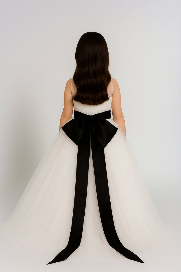 Hollie Gathered Tulle open Back Gown