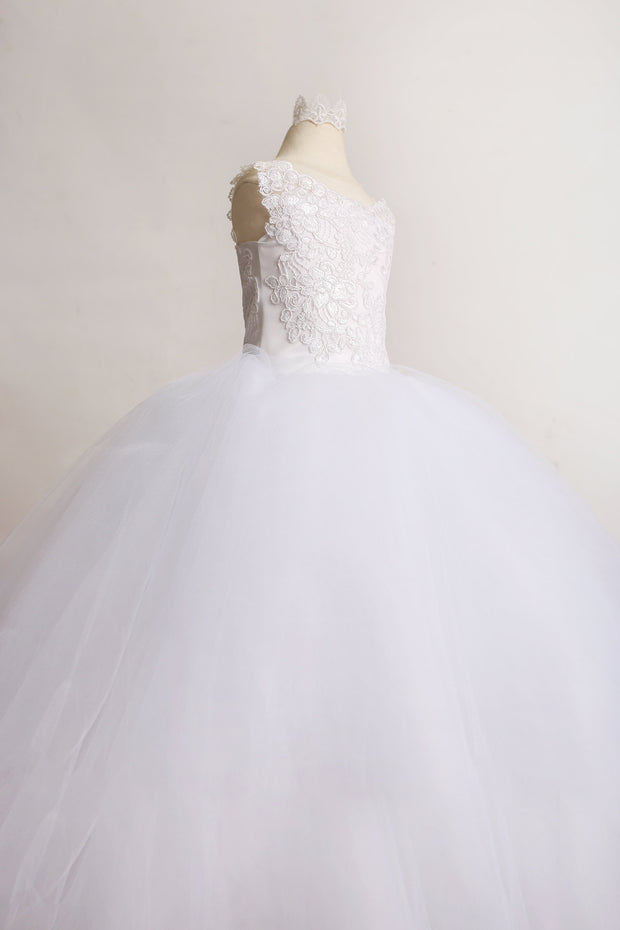 Bitsy Lace Flower Girl Dress – White