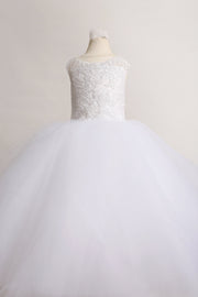 Bitsy Lace Flower Girl Dress – White
