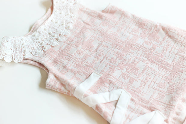 girls jacquard pink dress