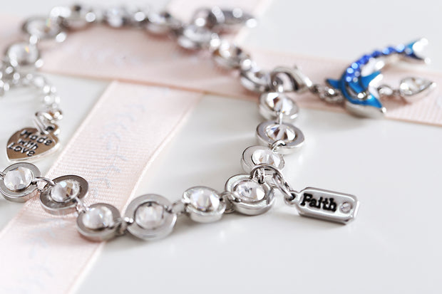 Swarovski Crystal Personalized Dolphin Bracelet - Dear Liline