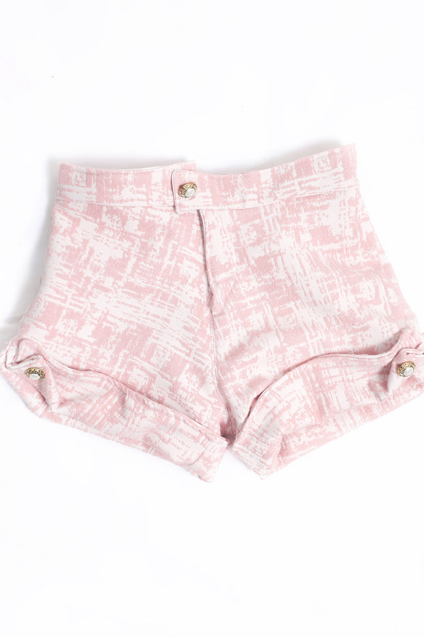 girls jacquard pink shorts