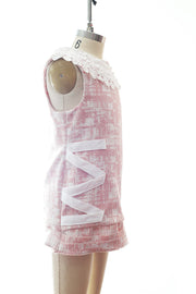 girls jacquard pink dress