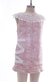 girls jacquard pink dress