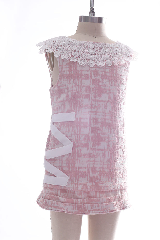 girls jacquard pink dress