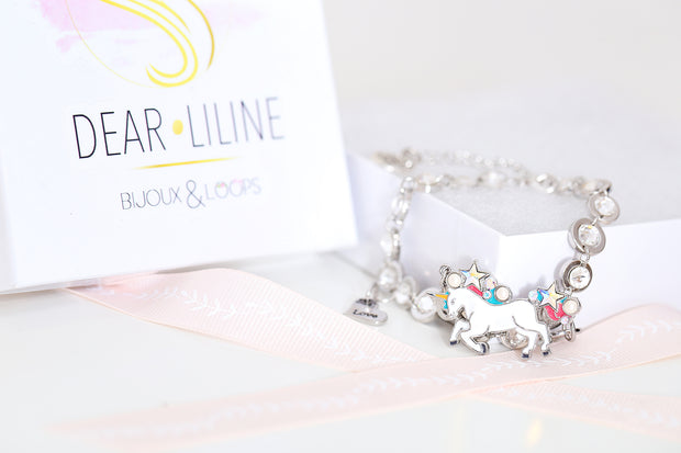 Swarovski Crystal Personalized Unicorn Bracelet - Dear Liline